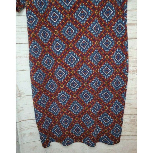 LulaRoe Julia Plus Size 3XL Abstract Casual Burgundy Square Poly/Spandex Dress - Picture 7 of 12